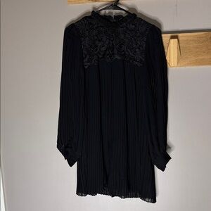 Zara Black Long Sleeve Dress with Lace